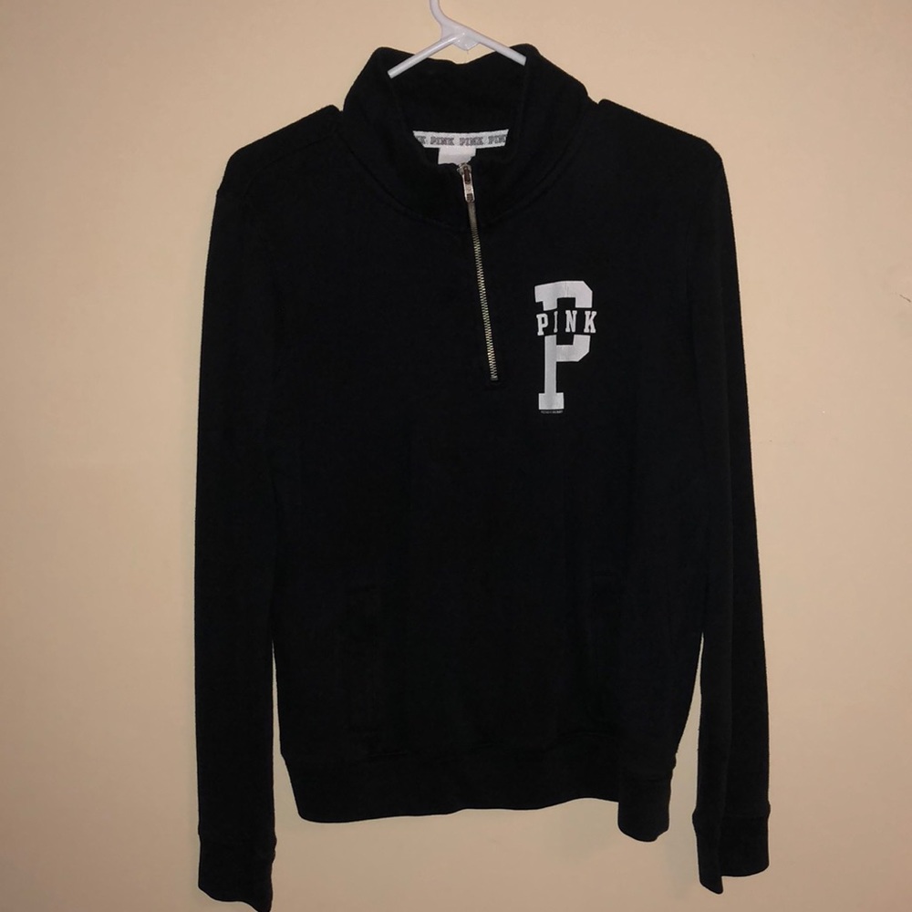 Pink black zip up